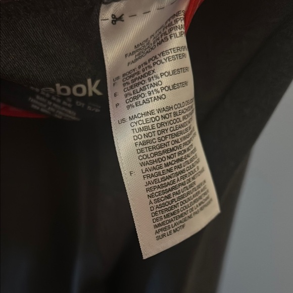 Reebok Gray and Red Leggings Athletic Fit - Picture 3 of 10